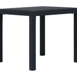 Puutarhapöytä rottinkityylinen muovi 79x79x72 cm antrasiitti - Antrasiitti