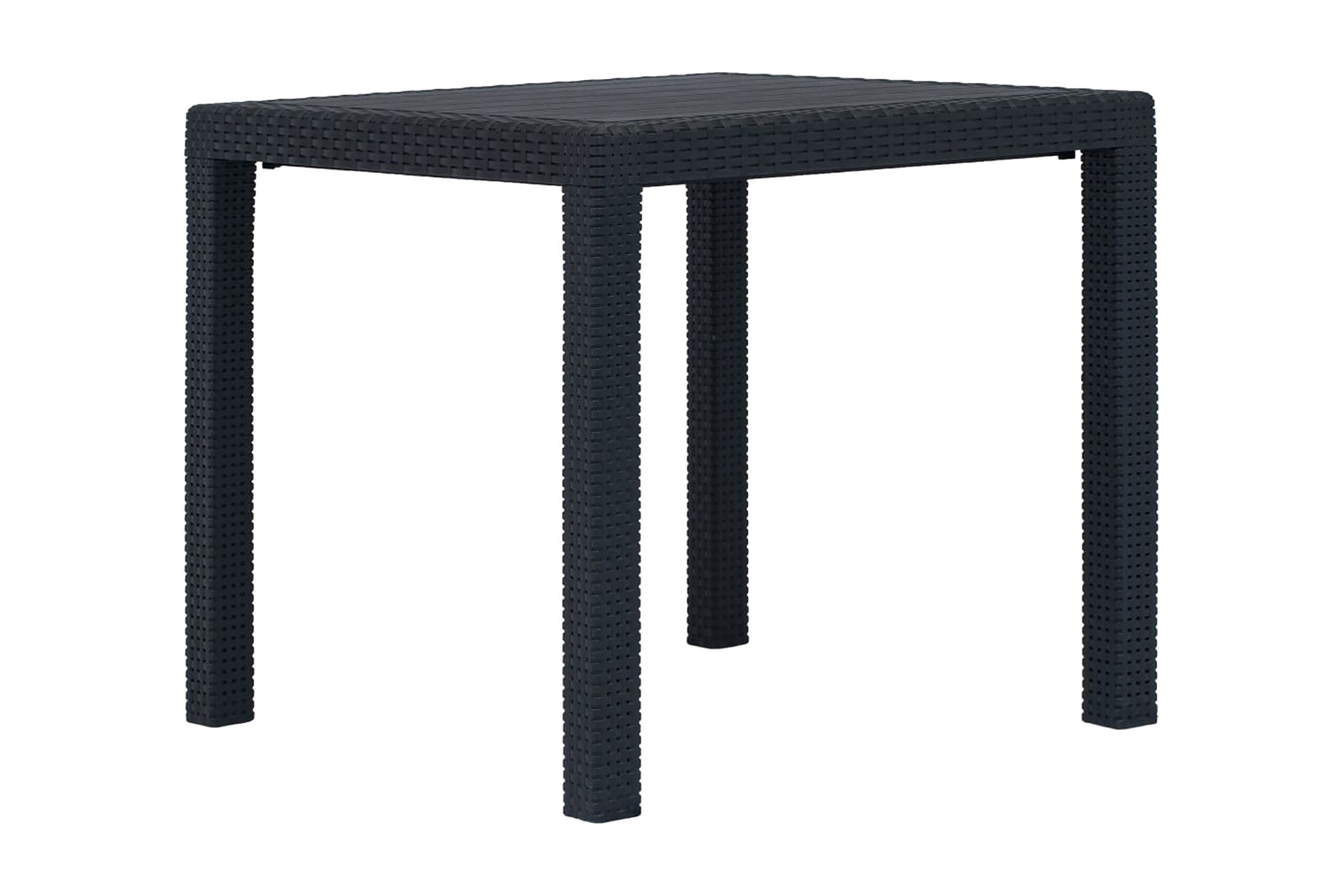 Puutarhapöytä rottinkityylinen muovi 79x79x72 cm antrasiitti - Antrasiitti