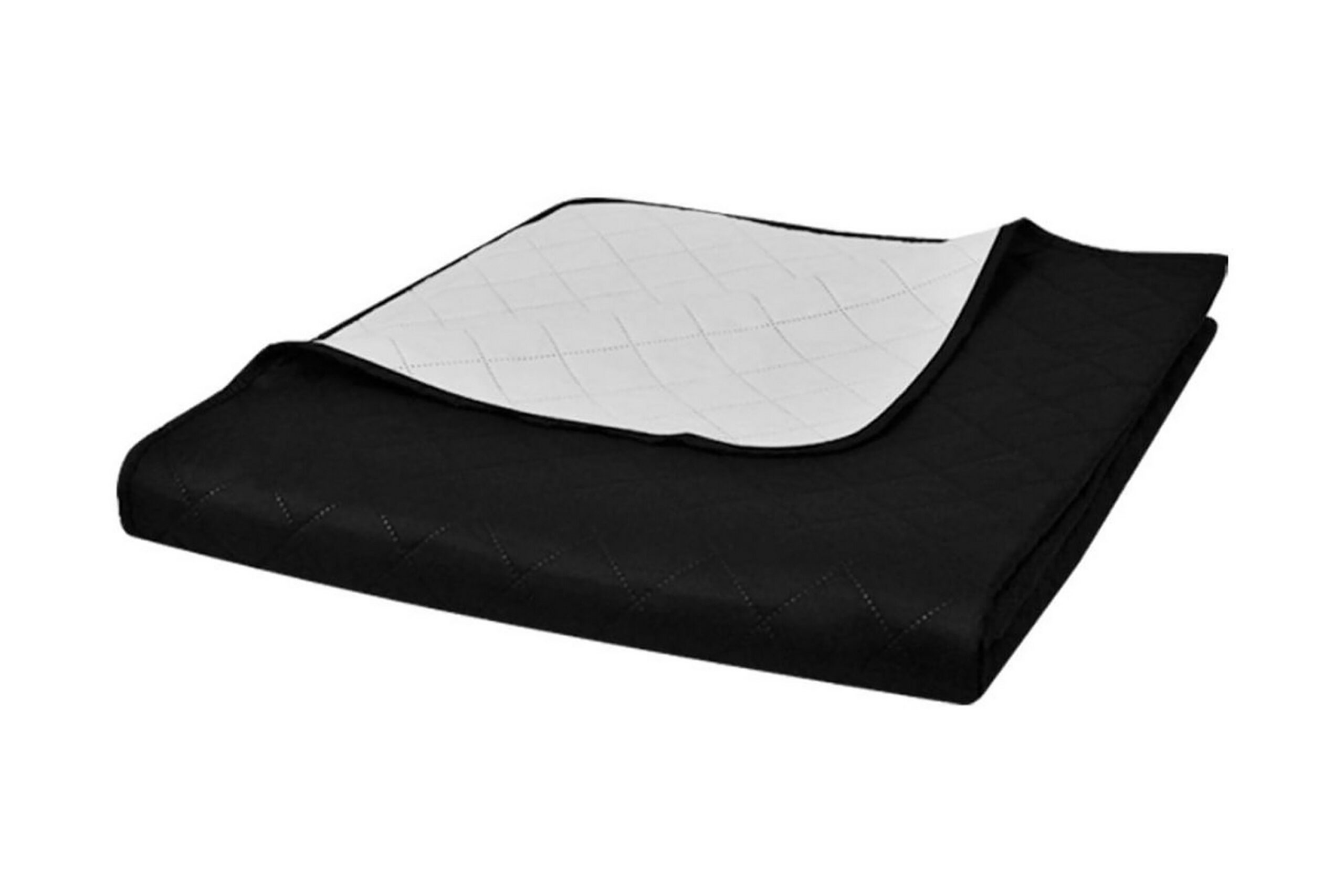 Kaksipuolinen Tikattu Päiväpeite Musta/Valkoinen 170x210cm - Musta