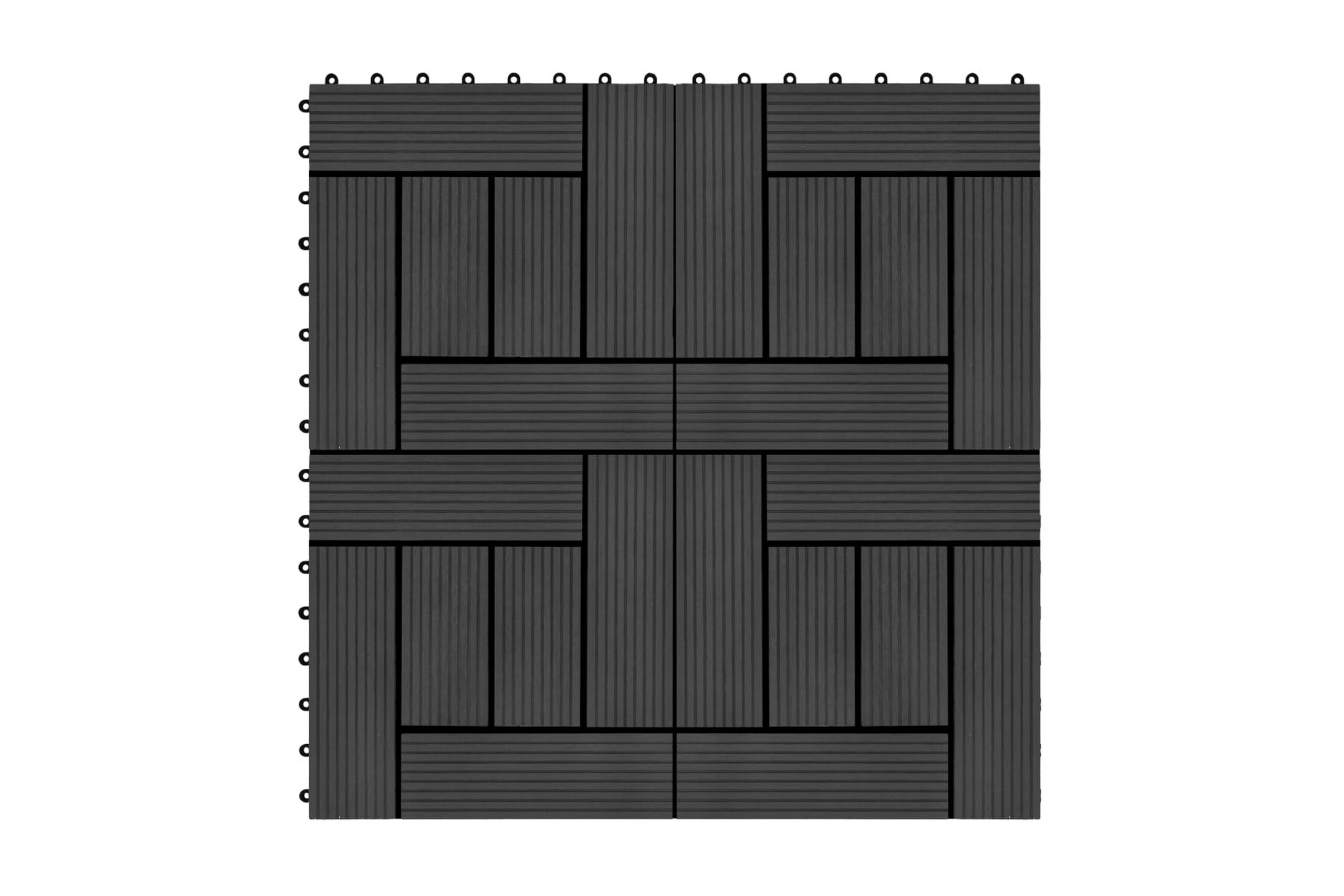 Lattialaatat 11 kpl puumuovikomposiitti 30x30 cm 1m² musta - Musta