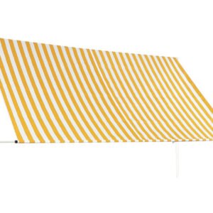 Sisäänkelattava markiisi 300x150 cm keltainen ja valkoinen - Monivärinen