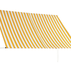Sisäänkelattava markiisi 250x150 cm keltainen ja valkoinen - Monivärinen