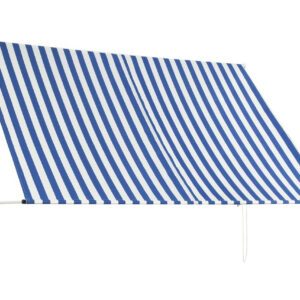Sisäänkelattava markiisi 250x150 cm sininen ja valkoinen - Monivärinen