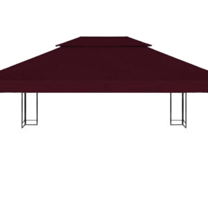 Huvimajan katto 2 kerrosta 310 g/m² 4x3 m viininpunainen - Punainen