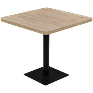 Bistropöytä MDF ja teräs neliö 80x80x75 cm tammenvärinen - Beige
