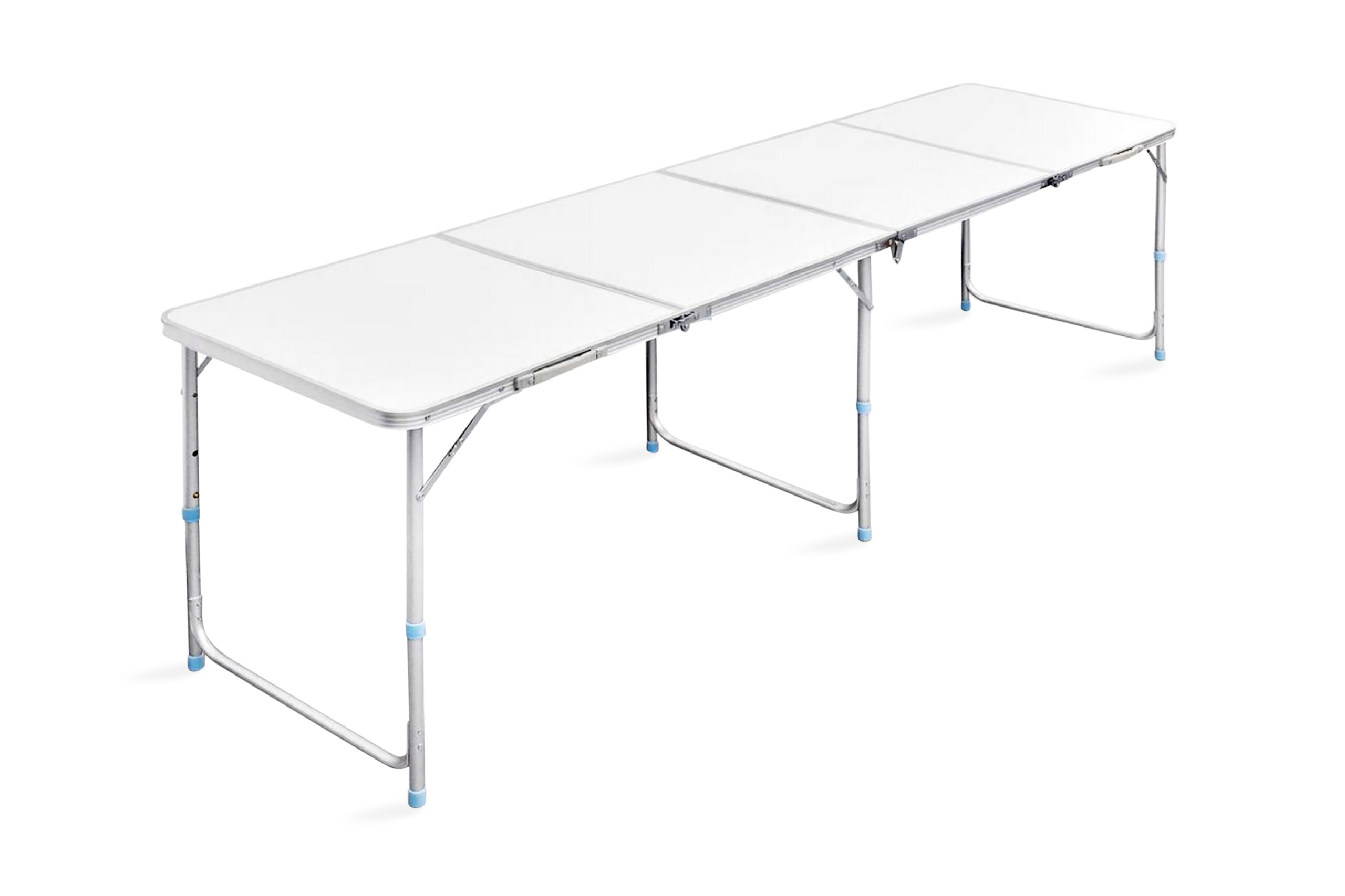 Kokoontaitettava Leiripöytä Korkeussäädettävä 240x60 cm - Valkoinen