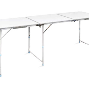 Kokoontaitettava Leiripöytä Korkeussäädettävä 180x60 cm - Valkoinen