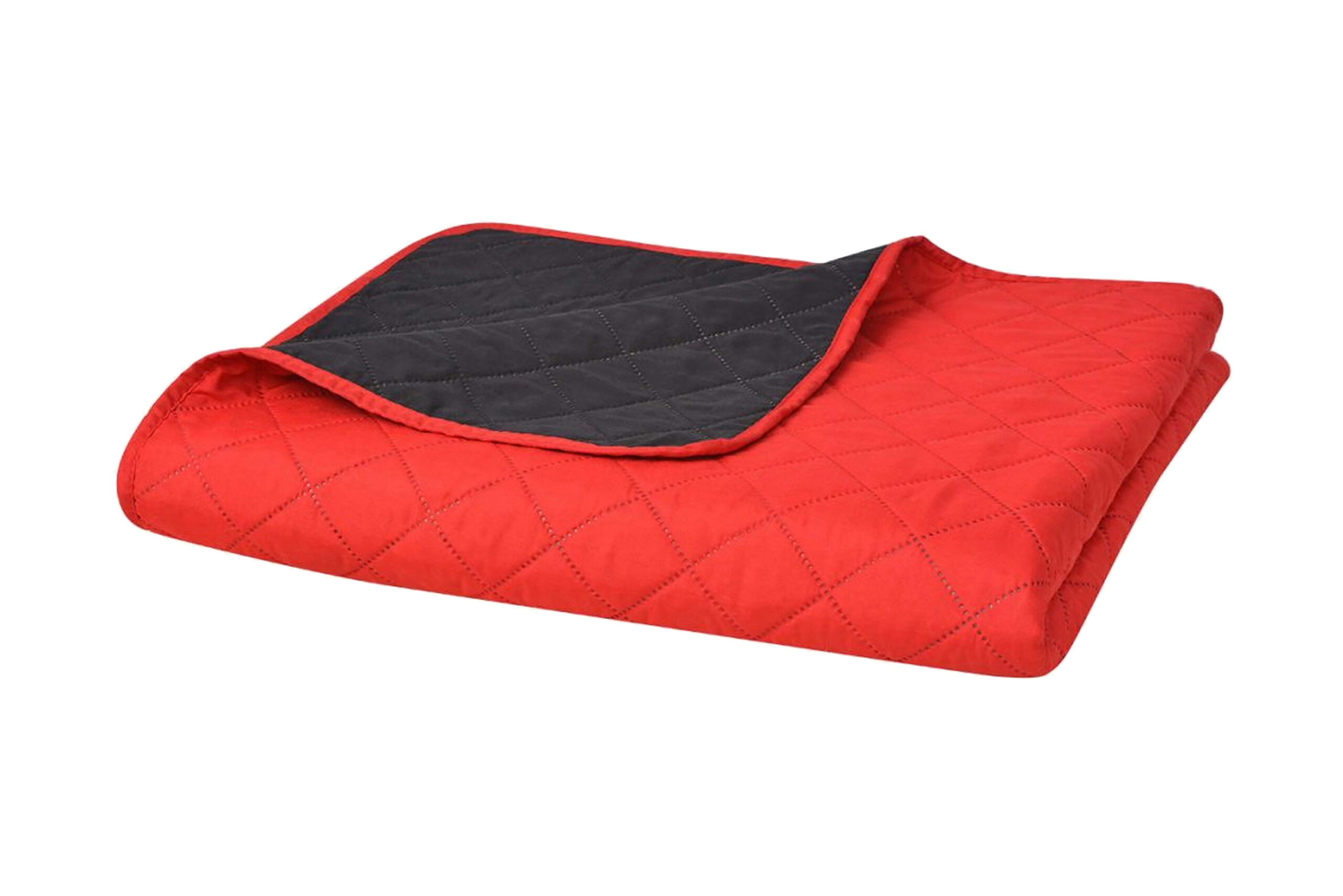 Kaksipuolinen tikattu päiväpeite Punainen ja musta 230x260cm - Monivärinen
