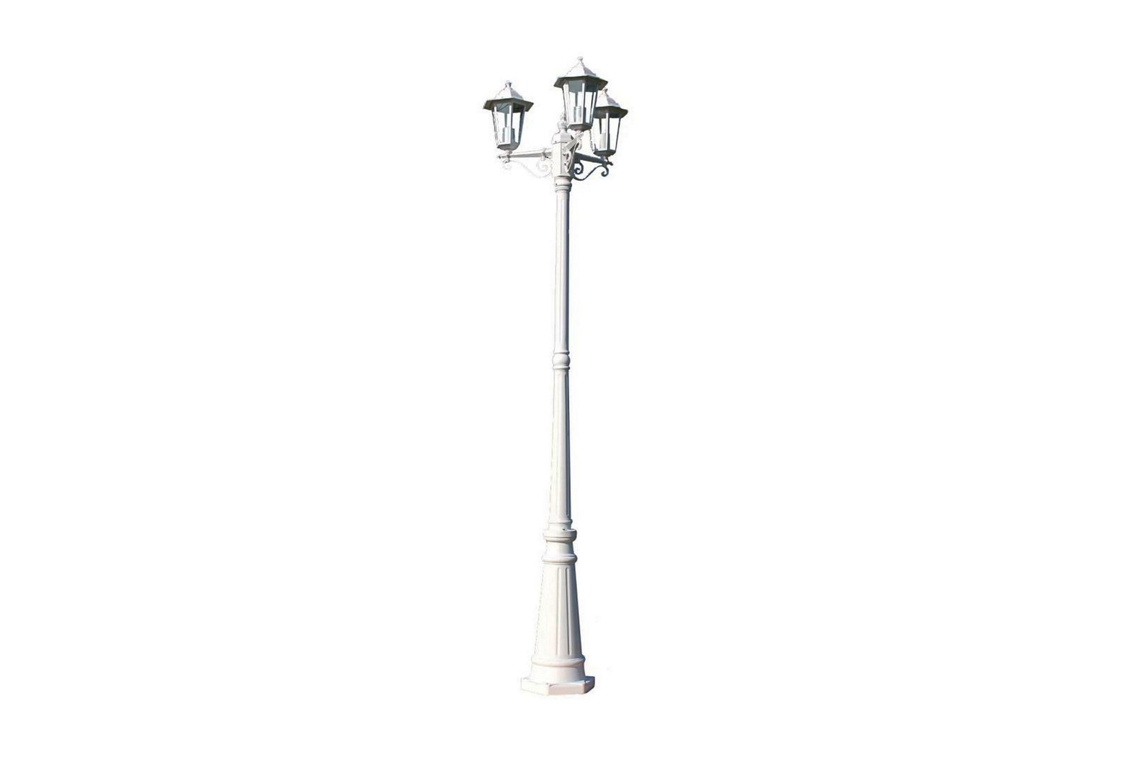 Kingston Puutarhan Valotolppa 3-lyhtyä 215 cm Valkoinen - Valkoinen