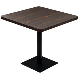 Bistropöytä MDF ja teräs neliö 80x80x75 cm tumma tuhka - Ruskea