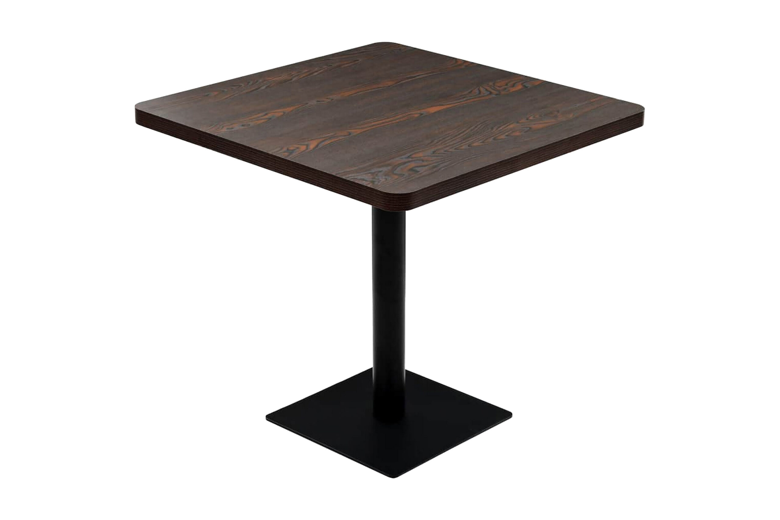 Bistropöytä MDF ja teräs neliö 80x80x75 cm tumma tuhka - Ruskea