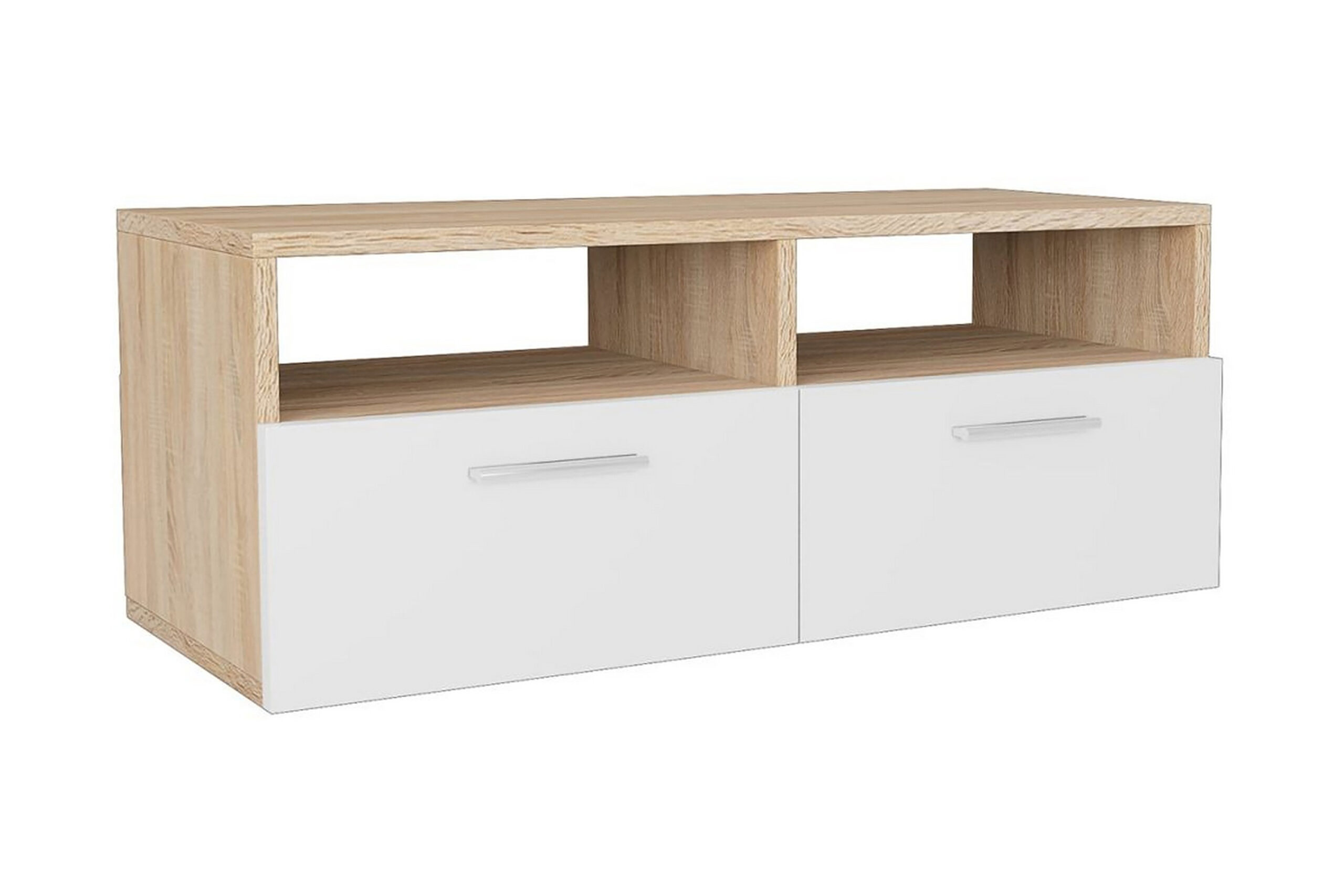 TV-tasot 2 kpl lastulevy 95x35x36 cm tammi ja valkoinen - Ruskea