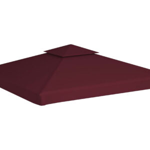 Kaksikerroksinen huvimajan katto 310 g/m² 3x3 m viinin - Punainen