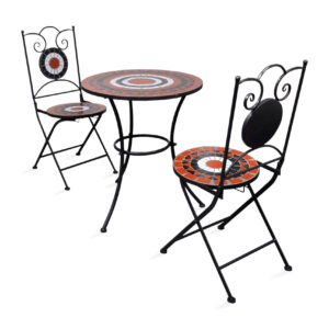 3-osainen Bistrokalustesarja mosaiikki terrakotta & - Ruskea