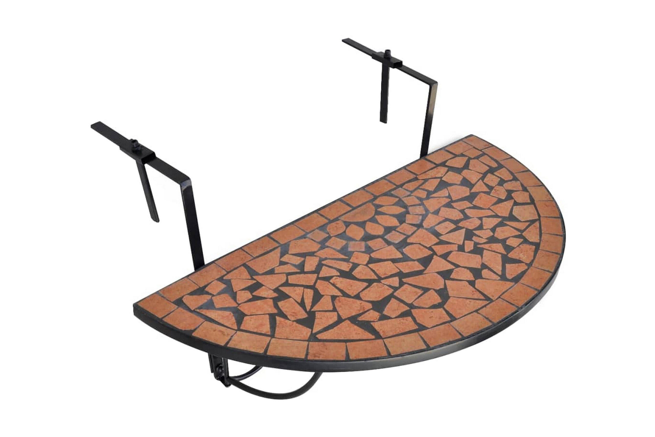 Roikkuva parvekepöytä terrakotta mosaiikki - Ruskea