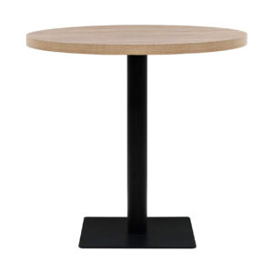 Bistropöytä MDF ja teräs pyöreä 80x75 cm tammenvärinen - Beige