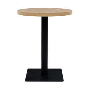 Bistropöytä MDF ja teräs pyöreä 60x75 cm tammenvärinen - Beige