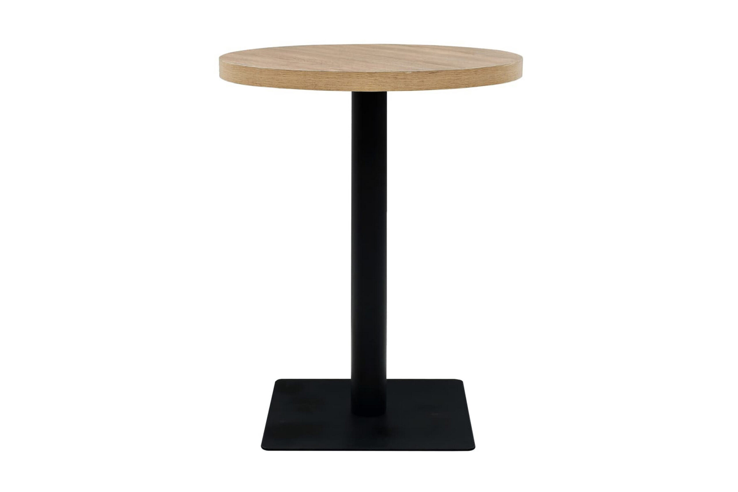 Bistropöytä MDF ja teräs pyöreä 60x75 cm tammenvärinen - Beige