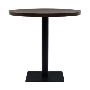 Bistropöytä MDF ja teräs pyöreä 80x75 cm tumma tuhka - Ruskea