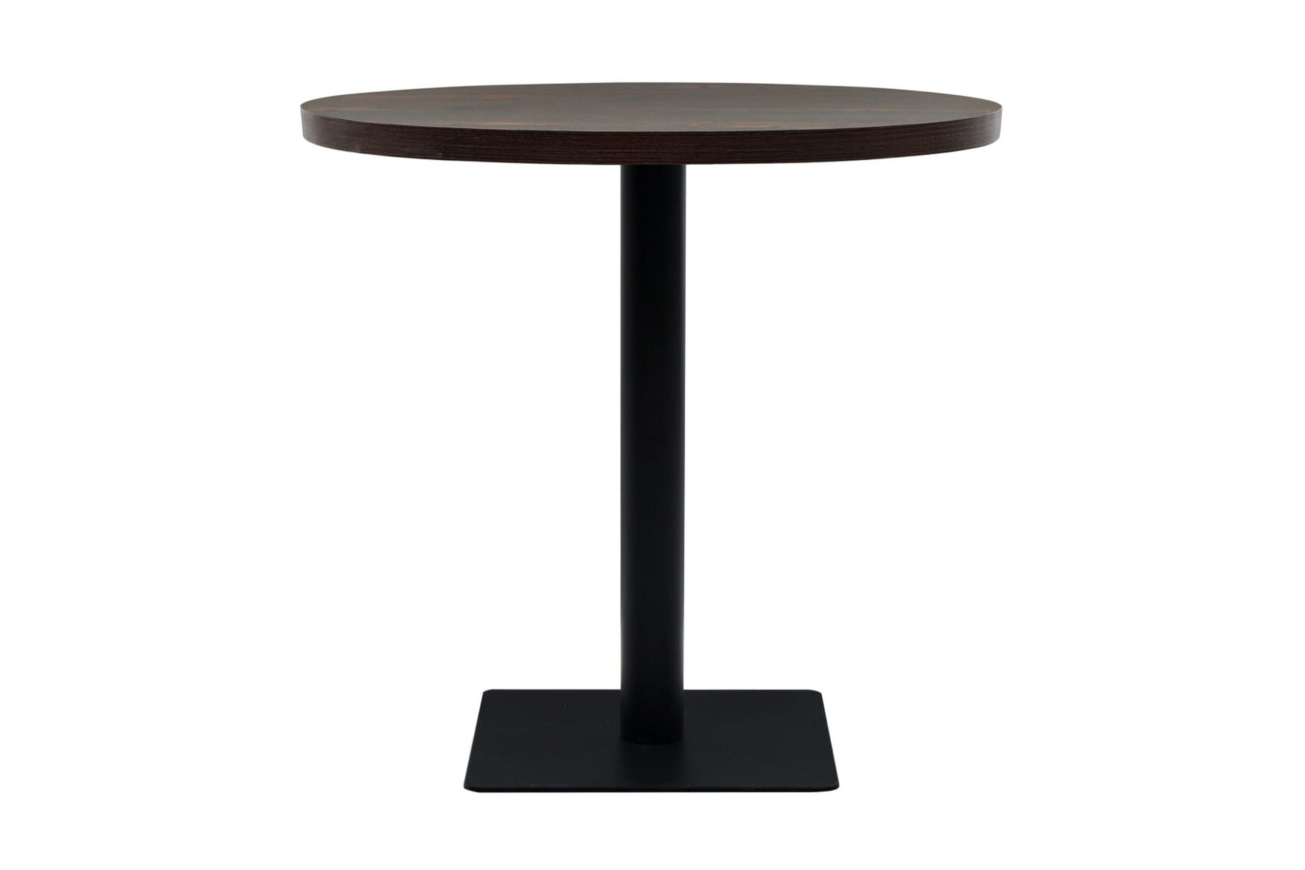 Bistropöytä MDF ja teräs pyöreä 80x75 cm tumma tuhka - Ruskea