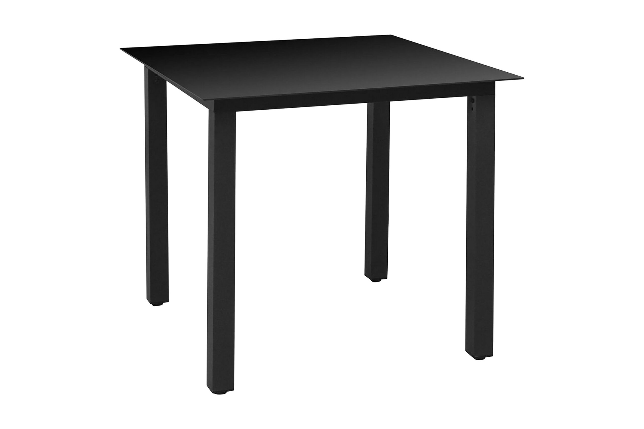 Puutarhapöytä musta 80x80x74 cm alumiini ja lasi - Musta