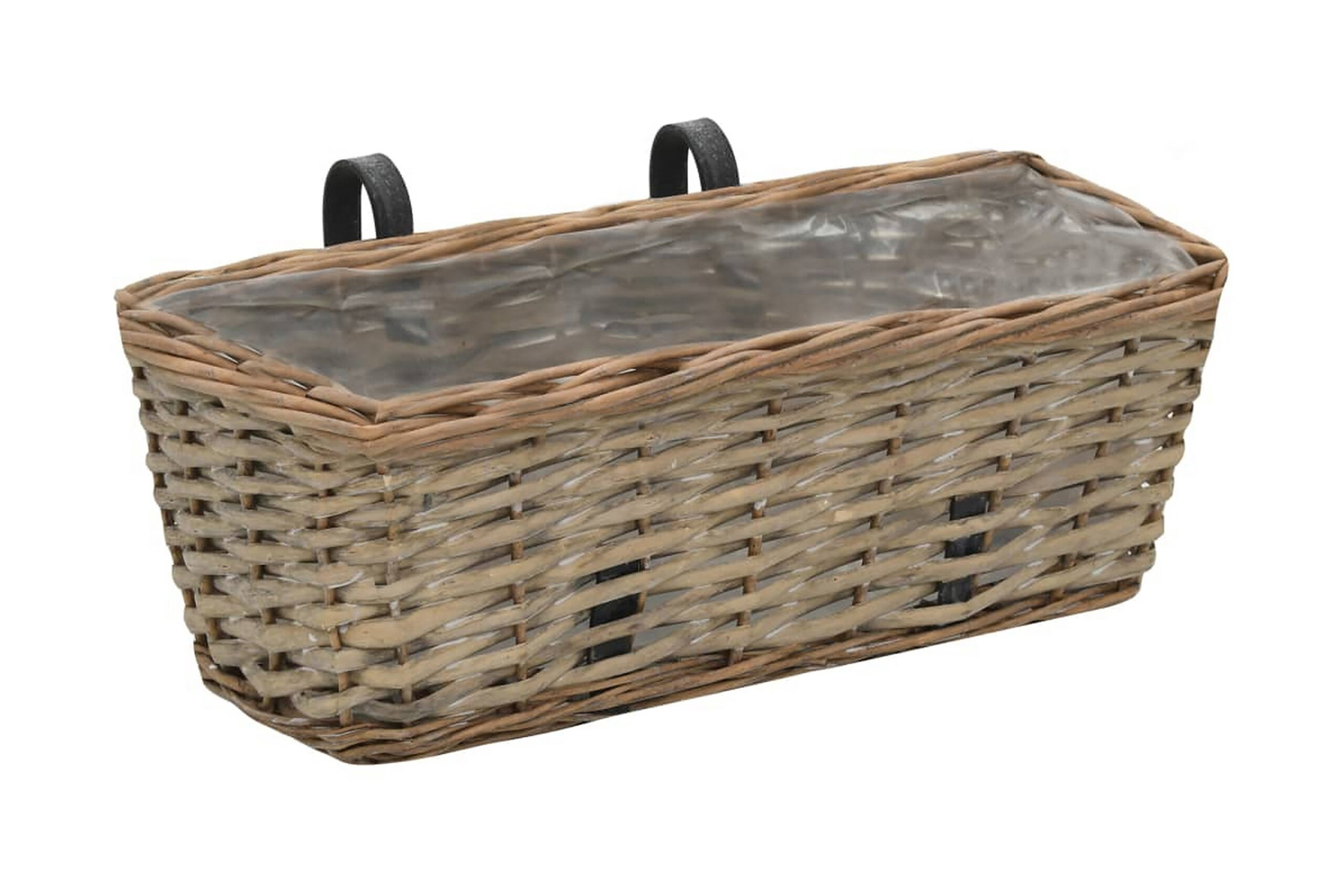 Parvekkeen kukkalaatikko 2 kpl paju PE-vuori 40 cm - Ruskea