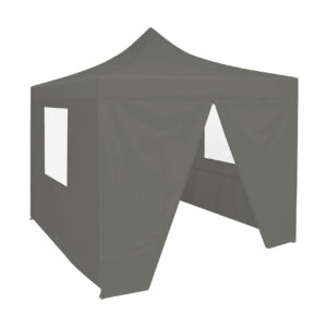 Kokoontaittuva pop-up juhlateltta 4 seinällä 3x3m - Antrasiitti
