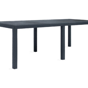Puutarhapöytä rottinkityylinen muovi 220x90x72cm antrasiitti - Antrasiitti