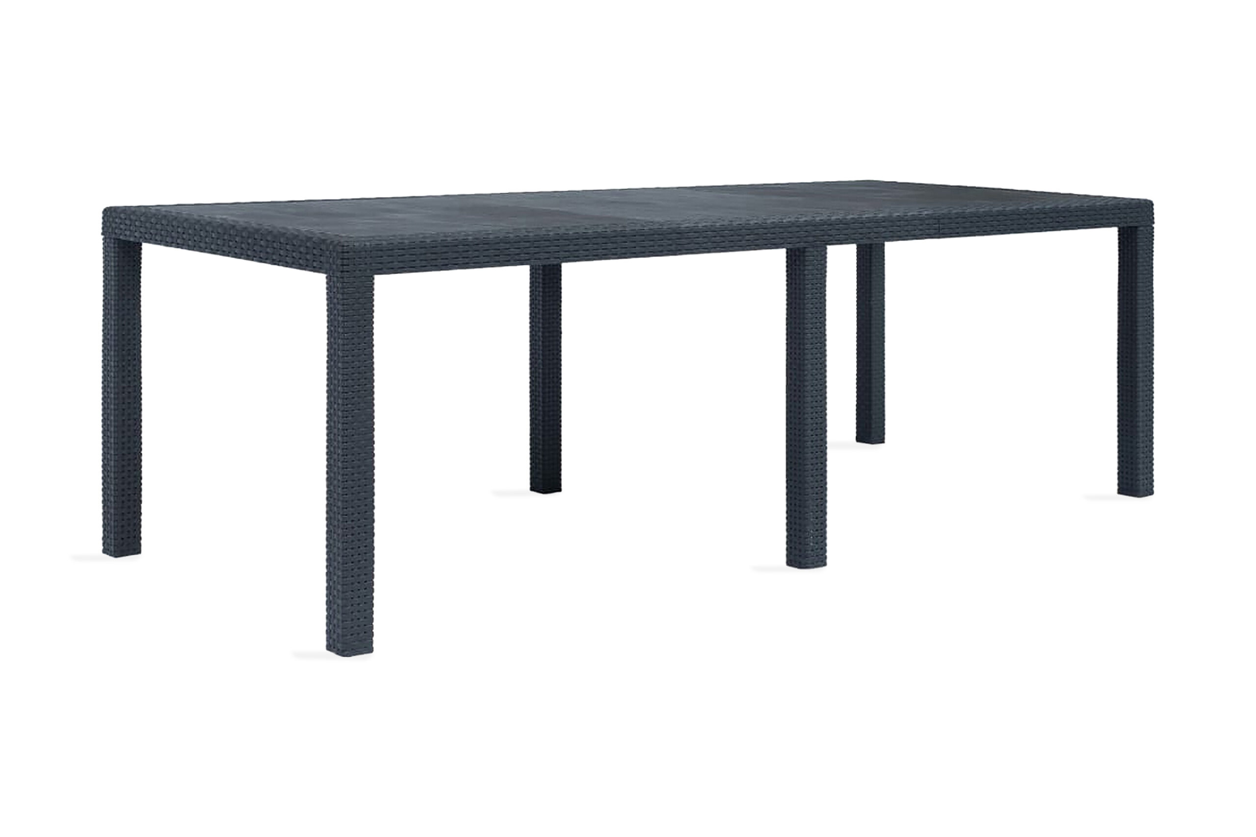 Puutarhapöytä rottinkityylinen muovi 220x90x72cm antrasiitti - Antrasiitti