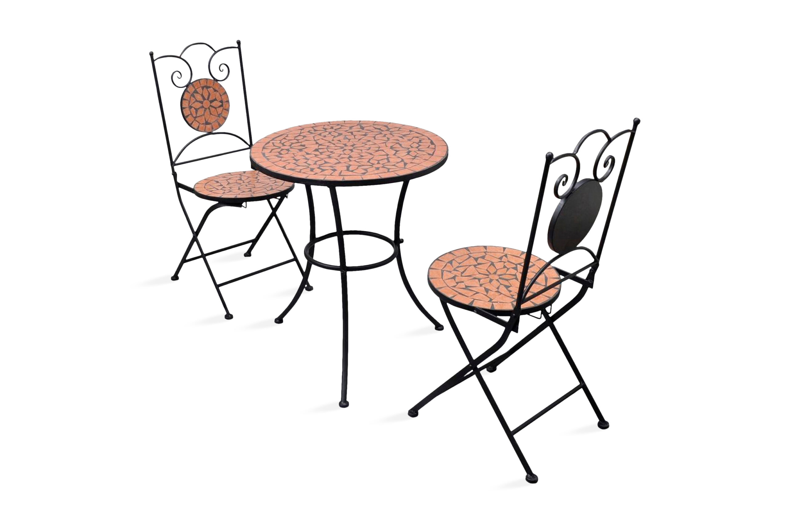 3-osainen Bistrokalustesarja mosaiikki terrakotta - Ruskea