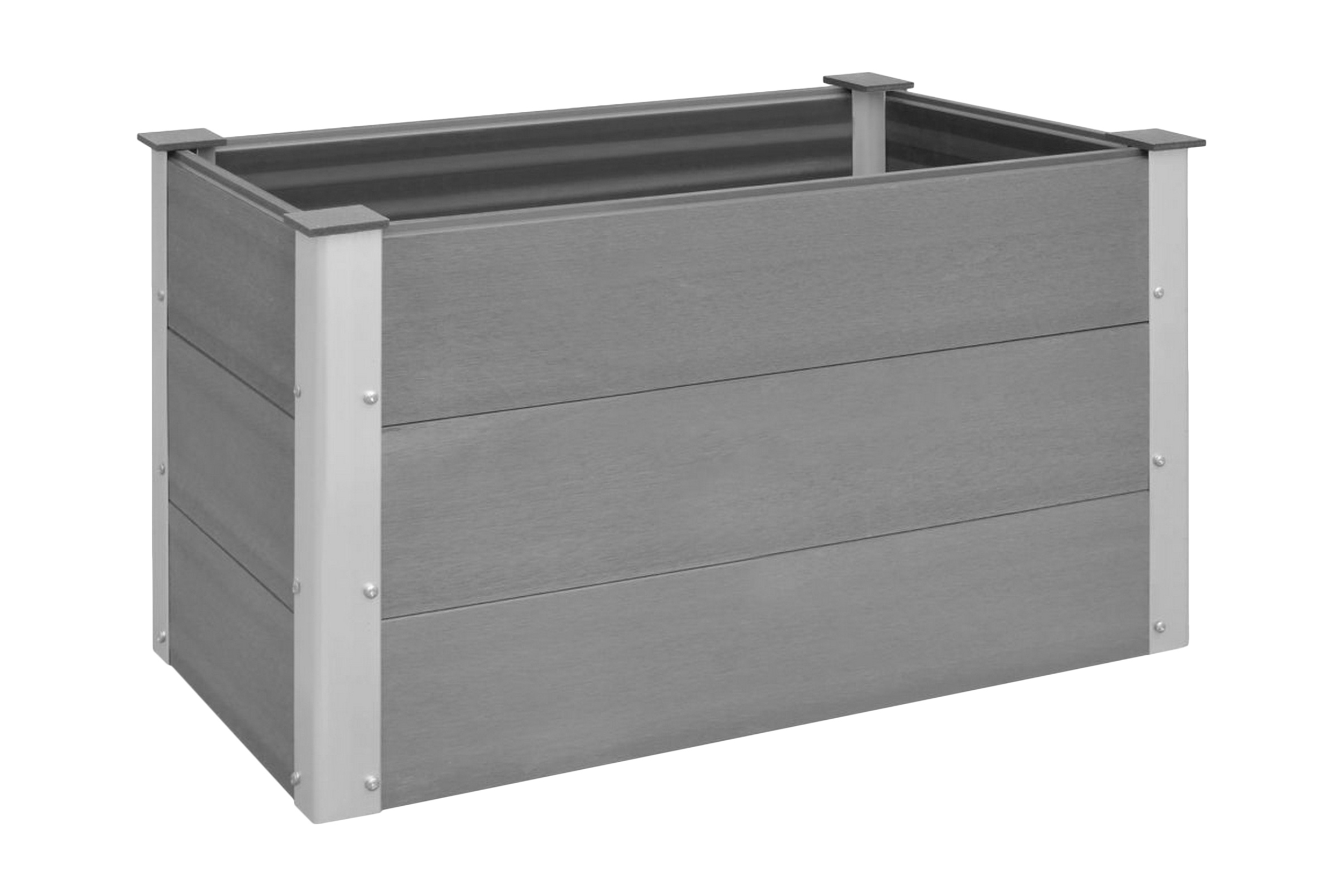Puutarhan korotettu kukkalaatikko WPC 100x50x54 cm Harmaa - Harmaa