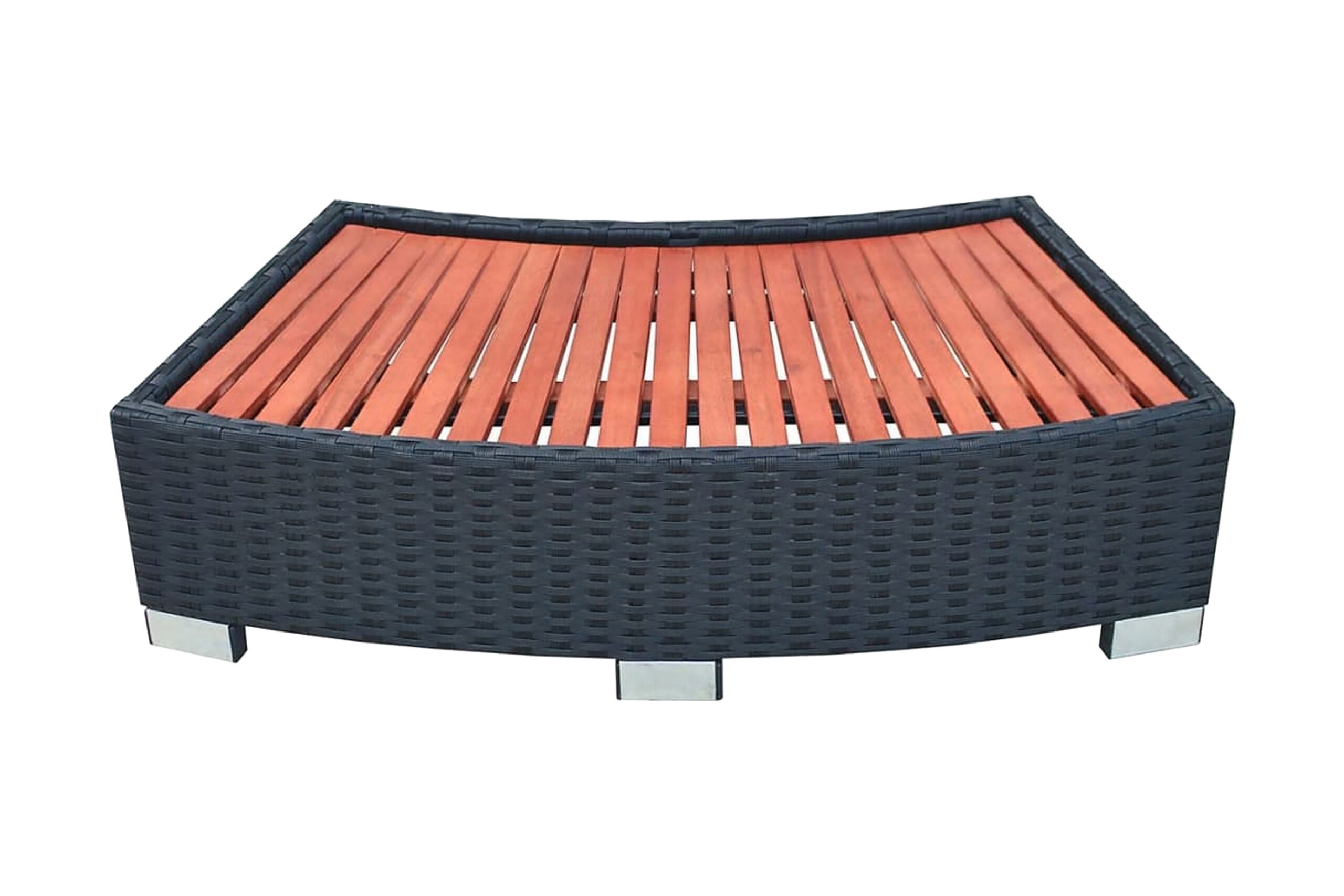 Porealtaan porras polyrottinki 92x45x25 cm musta - Musta