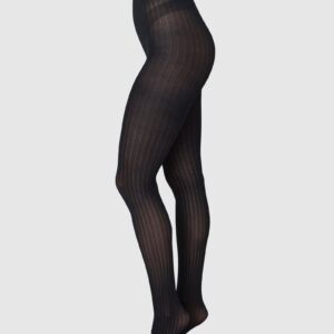 Natalie Stripe Tights Black