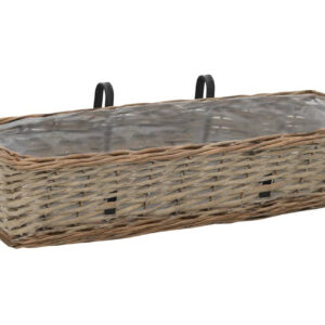 parveke kukkalaatikko 2 kpl paju PE-vuori 60 cm - Ruskea