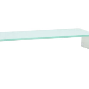TV-taso/Näyttöteline Valkoinen Lasi 60x25x11 cm - Valkoinen