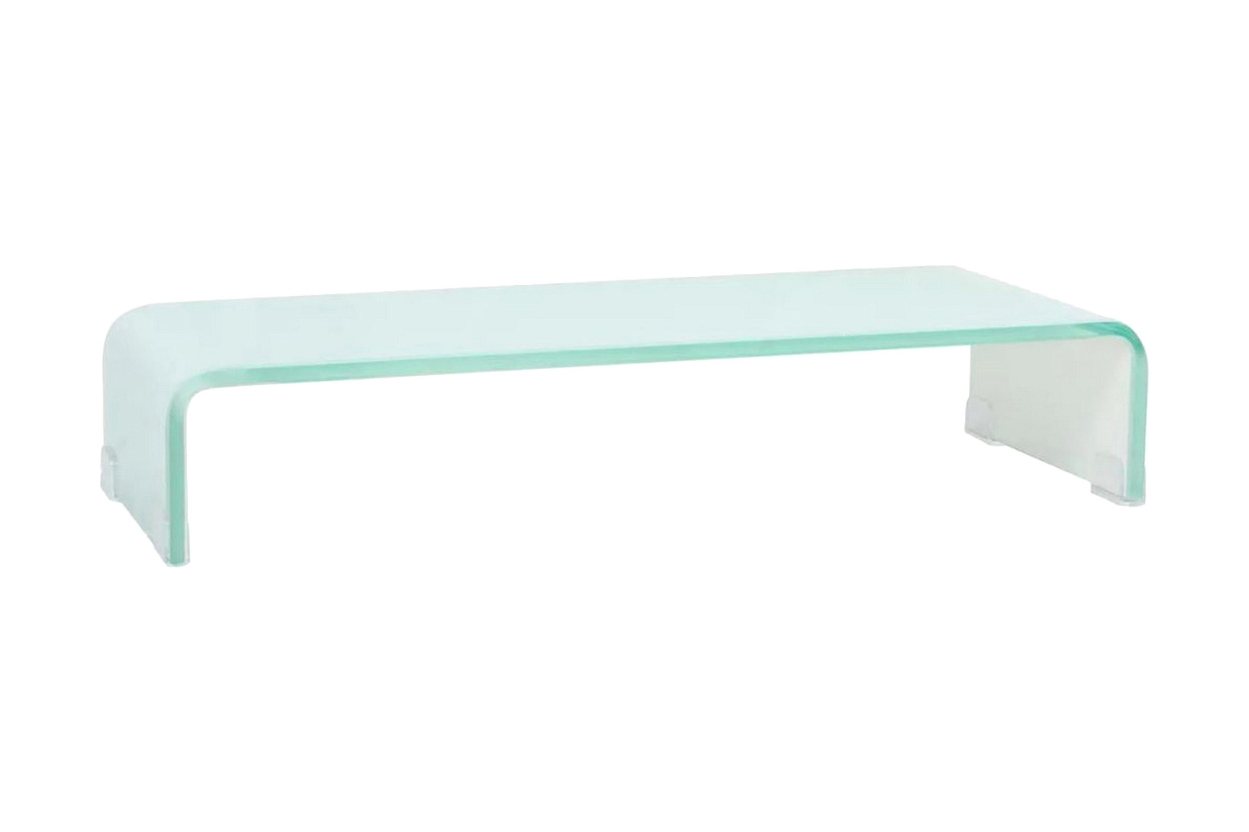 TV-taso/Näyttöteline Valkoinen Lasi 60x25x11 cm - Valkoinen