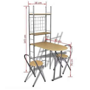 Kokoontaitettava aamiaiskalusteryhmä 2 tuolilla - Beige