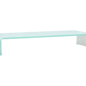 TV-taso/Näyttöteline Valkoinen lasi 90x30x13 cm - Valkoinen