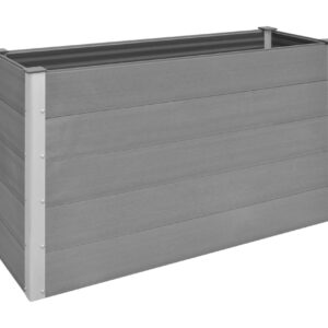 Puutarhan korotettu kukkalaatikko WPC 150x50x91 cm harmaa - Harmaa