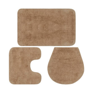 Kylpyhuoneen mattosarja 3 osaa kangas beige - Beige