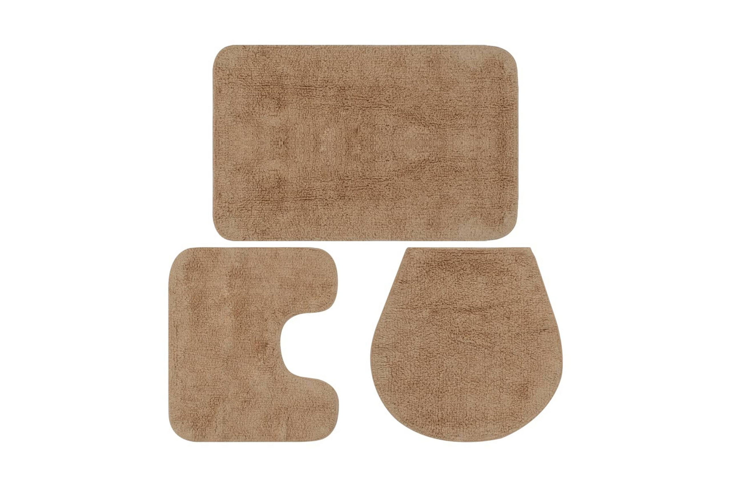 Kylpyhuoneen mattosarja 3 osaa kangas beige - Beige