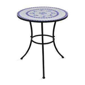 Bistropöytä sininen ja valkoinen 60 cm mosaiikki - Sininen