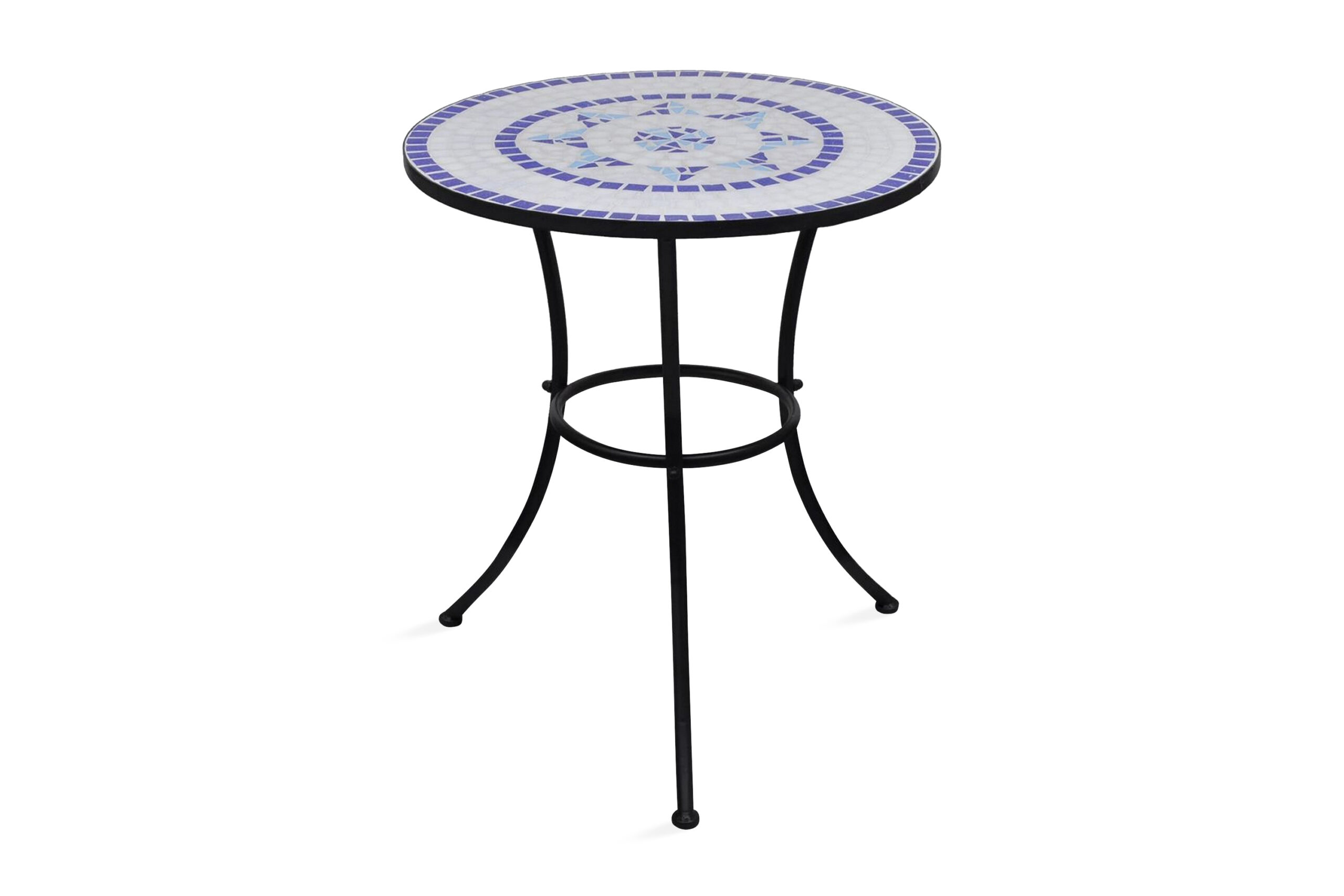 Bistropöytä sininen ja valkoinen 60 cm mosaiikki - Sininen