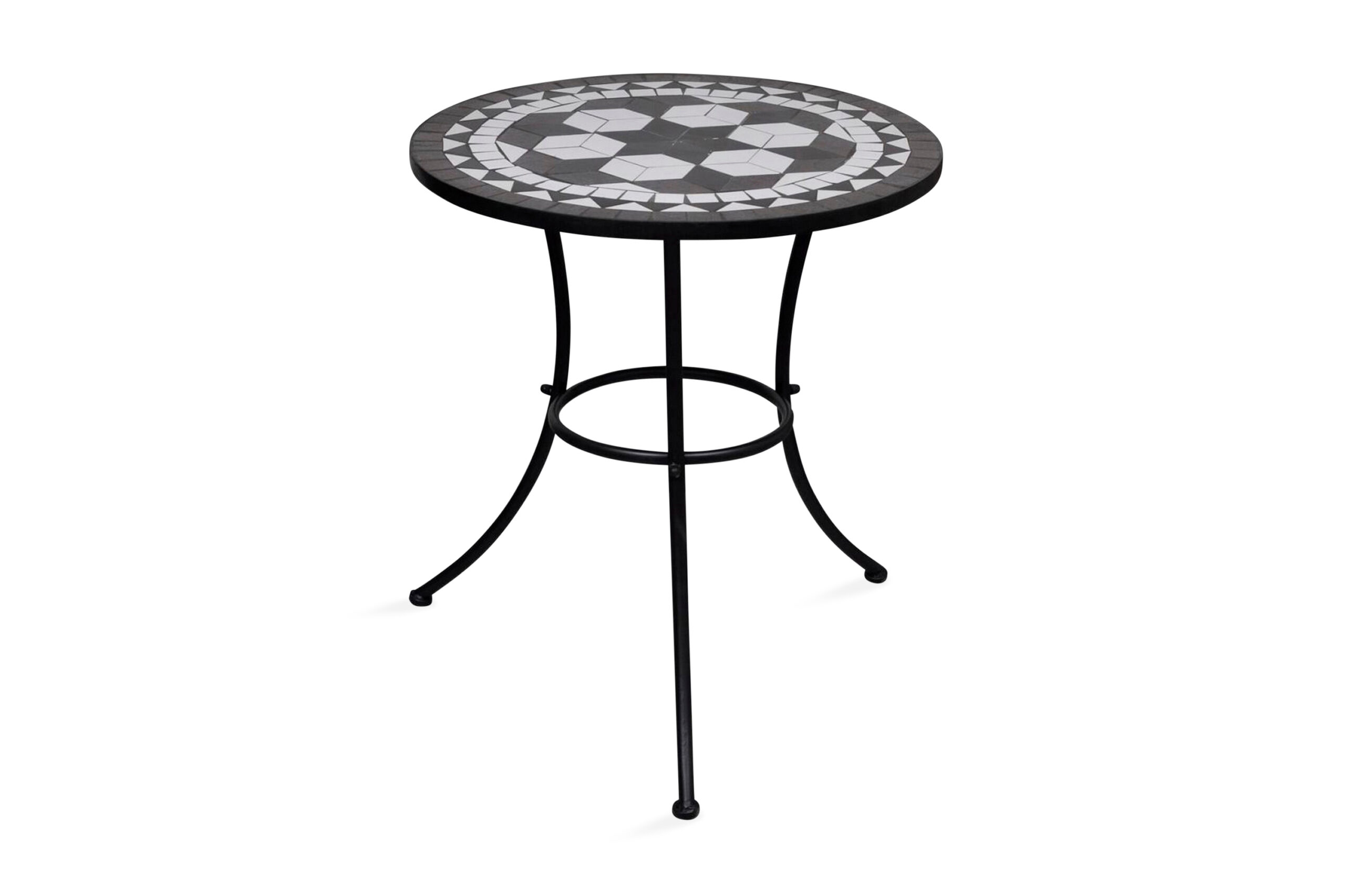 Bistropöytä musta ja valkoinen 60 cm mosaiikki - Musta