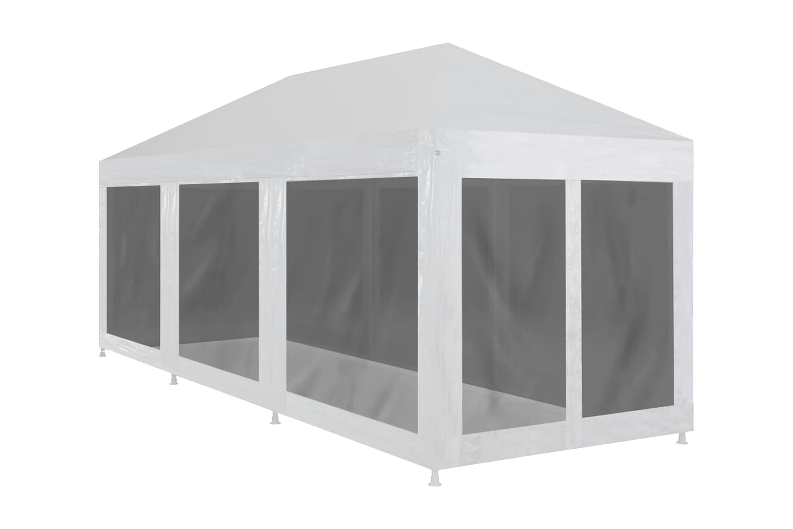 Juhlateltta 8 verkkosivuseinää 9x3 m - Musta