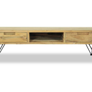 TV-taso 120x35x35 cm Täysi tiikki - Ruskea