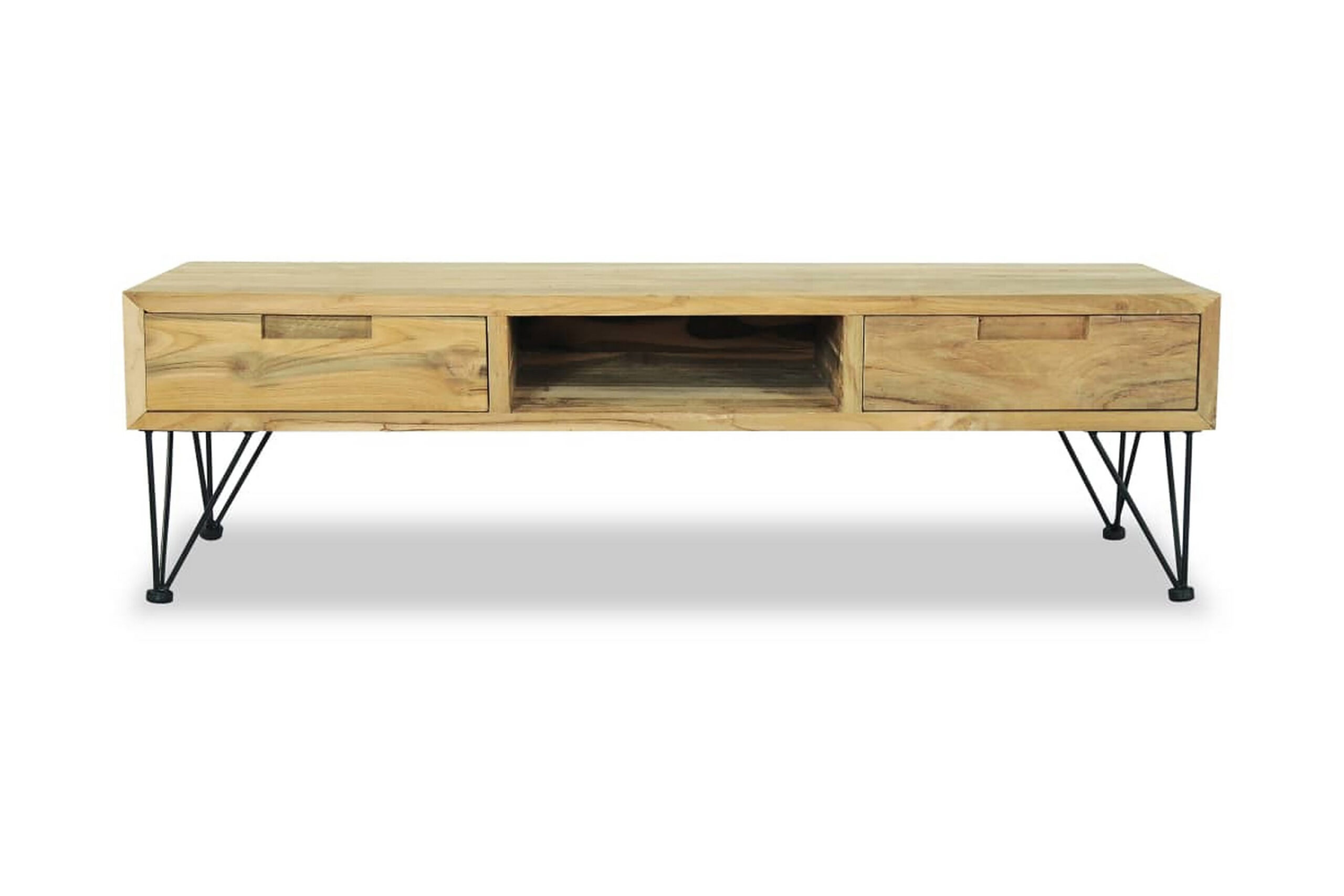 TV-taso 120x35x35 cm Täysi tiikki - Ruskea