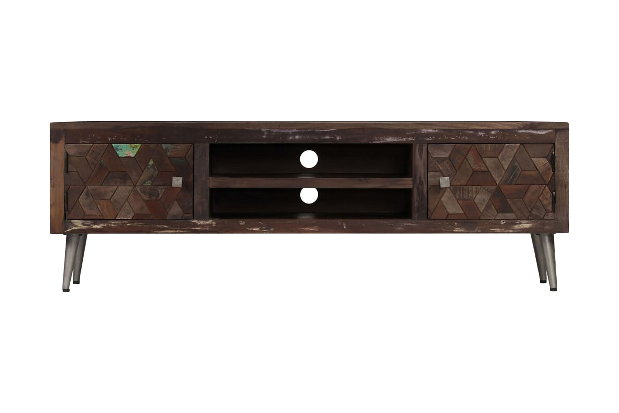 TV-taso kierrätyspuu 140x30x45 cm - Ruskea