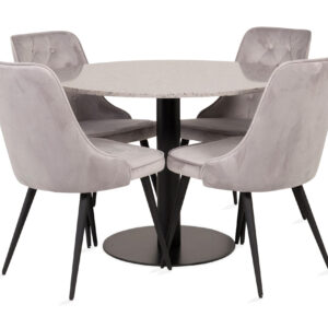 Ruokailuryhmä Chantor 106 cm 4 Chantor Luxury Velvet tuolia -