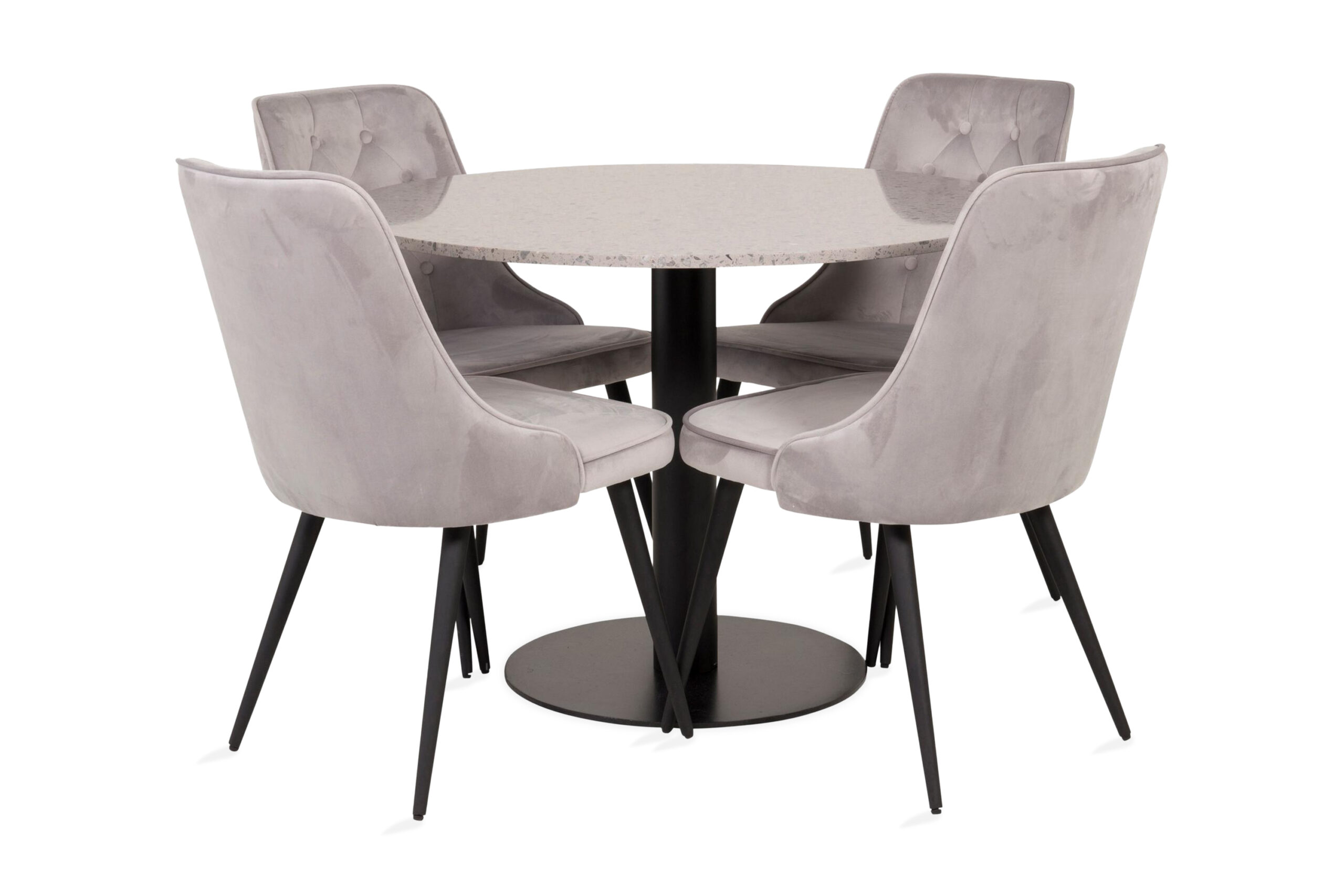 Ruokailuryhmä Chantor 106 cm 4 Chantor Luxury Velvet tuolia -
